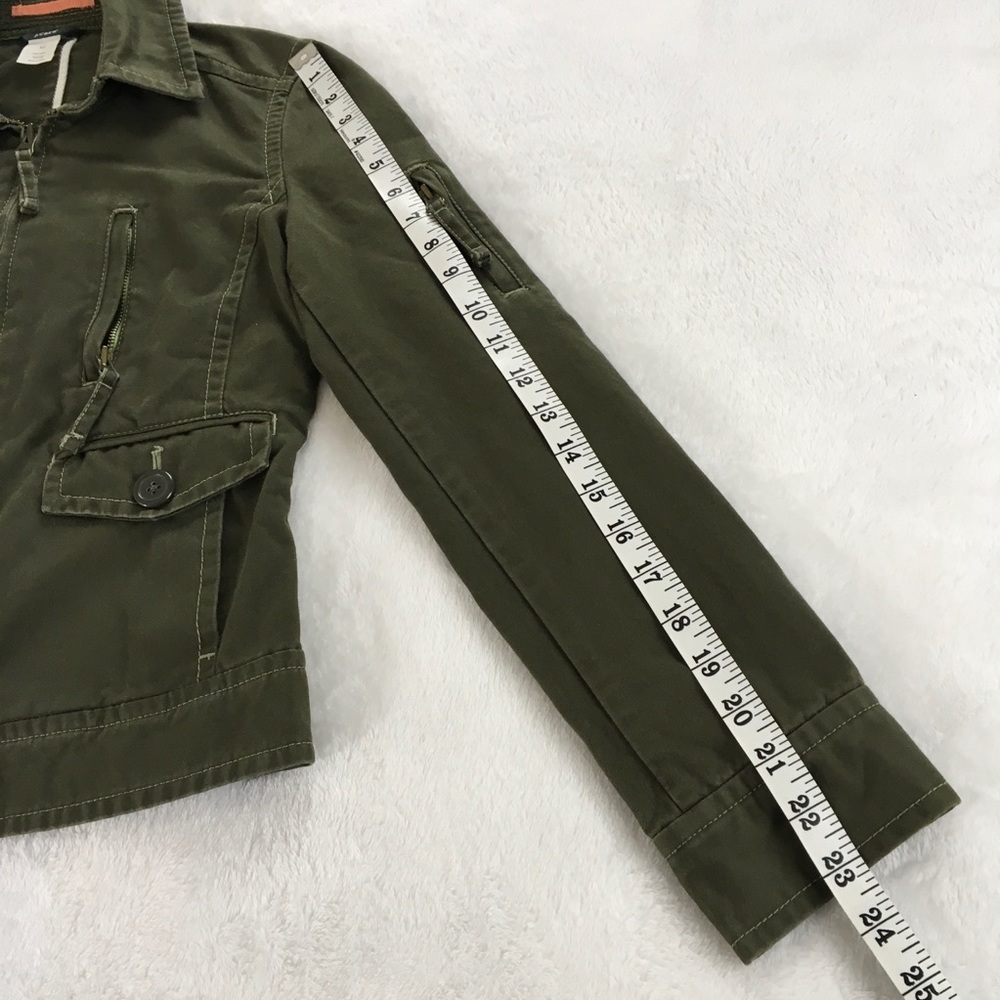 J Crew Military Green Blazer Jacket 100% Cotton XS - Picture 5 of 8